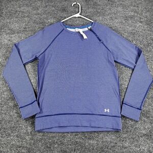 Under Armour Shirt Womens Small Purple Striped Long Sleeve 1/4 Zip Cold Gear